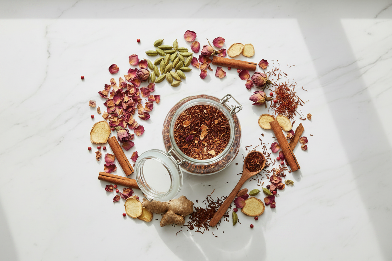 Saffron Rose Chai Loose Leaf Ingredients